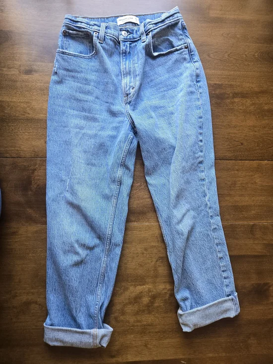 Abercrombie & Fitch 90s Straight Jeans Ultra High Rise Curve Love Size 27 Short - Picture 1 of 6